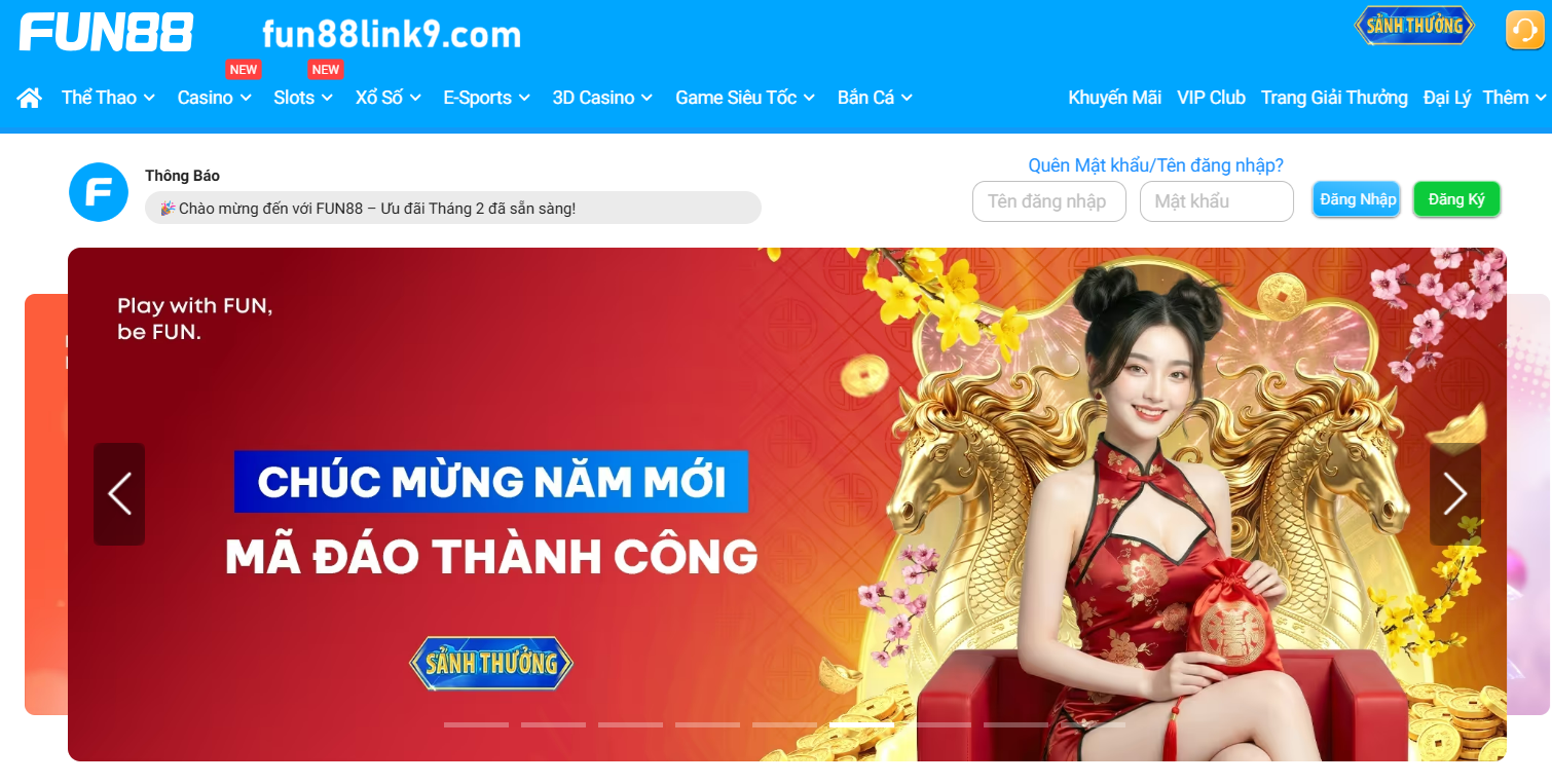 fun88 Giao diện nổi bật của fun88